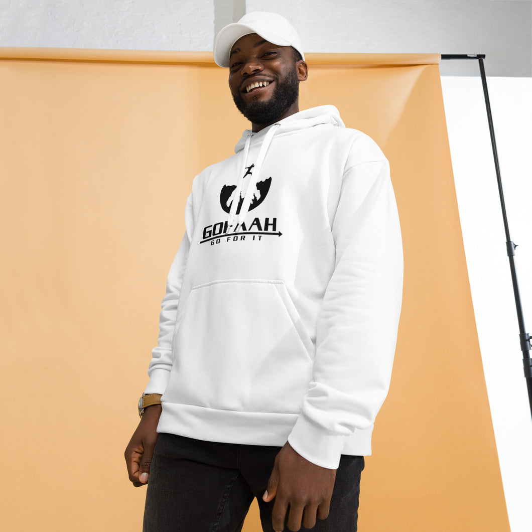 GOFAAH White with Black Logo Unisex Hoodie