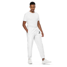 Load image into Gallery viewer, GOFAAH White with Black Logo Unisex track pants
