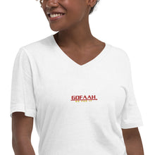 Load image into Gallery viewer, GOFAAH Unisex Short Sleeve V-Neck T-Shirt (Embroidery)
